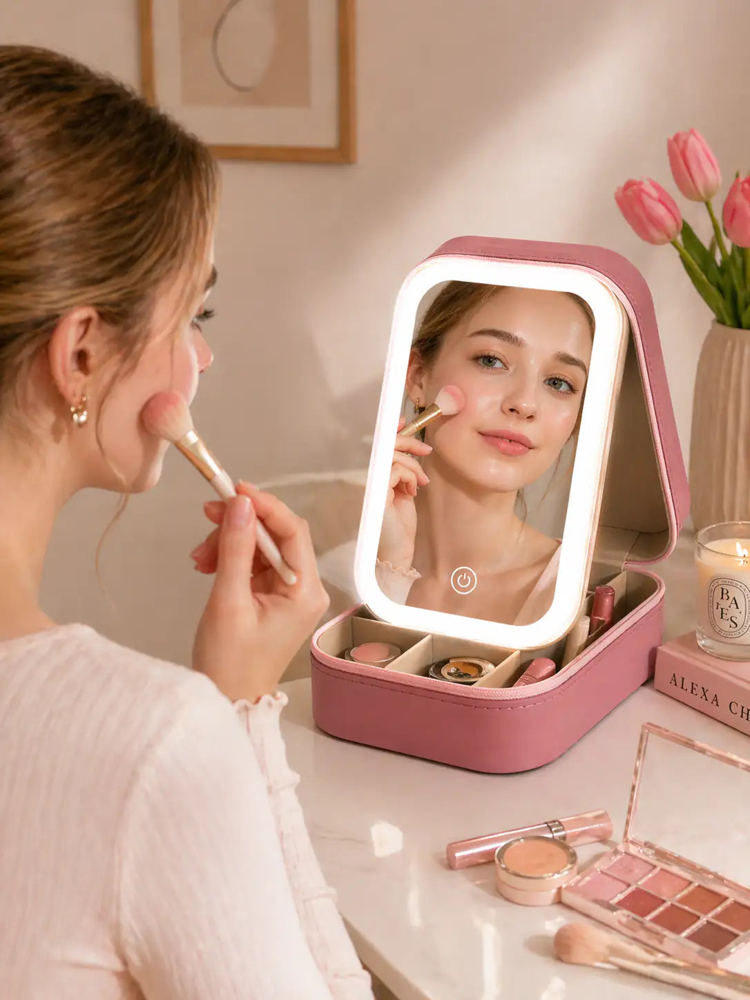 Glowrings® Makeup Box With LED Mirror